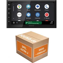 JUST SOUND best choice for caraudio Autoradio Einbaupaket Kenwood DMX6523DABS passend für Opel Astra J + IntelliLink Navigation | CarPlay Wireless Android Auto Wireless