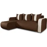 silape Sofnet Ecksofa Braun, Beige, Textil, 5-Sitzer, L-Form,Rechteckig, 230x152 cm, Wohnzimmer, Sofas & Couches, Wohnlandschaften, Ecksofas