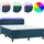 vidaXL Boxspringbett 140 x 200 cm Dunkelblau