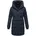 Wintermantel warmer lang mit Kapuze und abnehmbarem Fleece-Kragen Navy M M