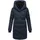 Wintermantel warmer lang mit Kapuze und abnehmbarem Fleece-Kragen Navy M M