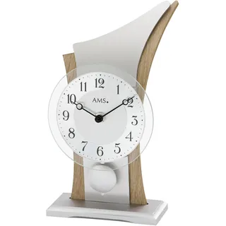 AMS Pendeltischuhr AMS "T1139", braun (silberfarben, braun), Tischuhren, Wohnzimmer, Esszimmer,Made in Germany