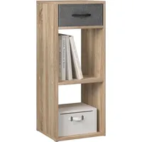 Woltu BÜCHERREGAL, Eiche, 1 Fächer, 1 Schubladen, Rechteckig, 32.4x80x30