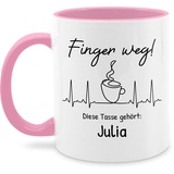 Tassen 325ml - Kollegen - Finger weg diese Tasse gehört | Spruch Arbeit | Arbeitstasse lustig Tasse Arbeit | Sprüche Tasse lustig Arbeit - 325 ml - Rosa - lieblingskollege name coffee cup