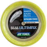Yonex BG66 Ultimax Badmintonsaite gelb 200m (Rollenware) (BG66UM)