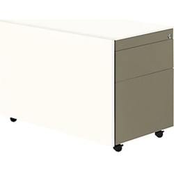 Schubladencontainer mit Rollen, 570x800, 1 Materials., 1 Hängereg., weiß/grau