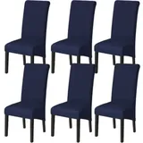 6er-set Esszimmerstuhlhussen (marineblau), Dehnbare Stuhlhussen, Große, Universell Einsetzbare, Waschbare Stuhlhussen, Leicht Zu Reinigen, Für Ess- Und Wohnzimmer
