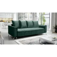 Schlafsofa Sofa 3-Sitzer FLORENCE Stoff Element Dunkelgrün