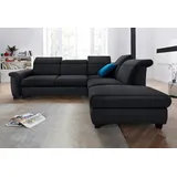 DOMO collection Eckcouch Kunstleder 2-Sitzer Schwarz