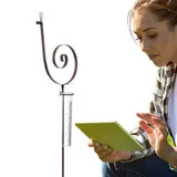 Regenmesser, dekorativer Regenmesser für Hof, Regenmesser auf Erdspieß aus Metall, Gartenspieß, rostfrei, schöne Hofdekoration für Terrasse, Rasen, Garten, Balkon