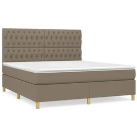 vidaXL Boxspringbett mit Matratze Taupe 180x200 cm Stoff