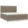 vidaXL Boxspringbett mit Matratze Taupe 180x200 cm Stoff