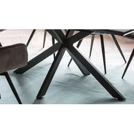 Die Möbelfundgrube Esstisch 140 - 180 cm ausziehbar Keramikoptik Glas - JORUNN