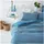 BettwarenShop Melange Streifen Blau 135 x 200 cm + 80 x 80 cm