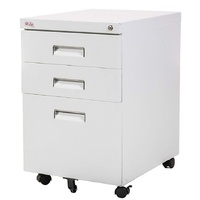 Rollcontainer Metall 3 Schubladen Hängeregistratur Abschließbar Schrankkorpus Aktenschrank Büromöbel Homeoffice Büroschrank (Weiß) Maße: 39 cm breit x 52 cm Tief x 620 cm hoch