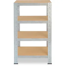shelfplaza HOME 100x60x60 cm Schwerlastregal in verzinkt mit 4 Böden und 175 kg Traglast pro Boden