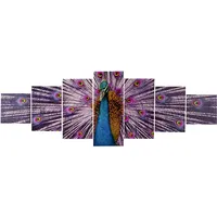 MCW Leinwandbild Pfau 7-tlg.