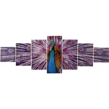 MCW Leinwandbild Pfau 7-tlg.