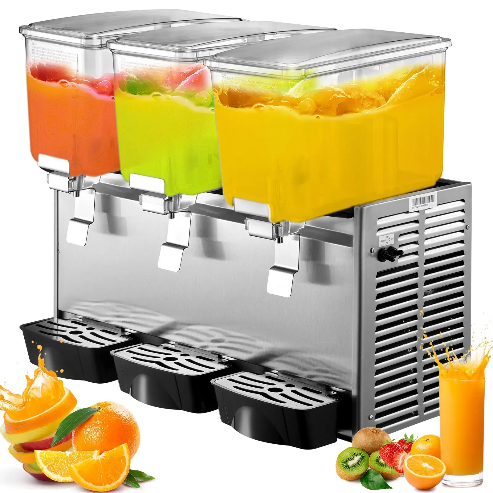 VEVOR Saftdispenser mit Klapphahn schwarz Saftdispenser mit Zapfhahn 12 L x 3 saftdispenser
