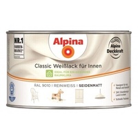 Alpina Classic Weißlack für Innen Reinweiß (RAL 9010) seidenmatt 300 ml