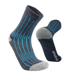 Alpaka Merino Wandersocken MONTANA mit starker Polsterung Bergsteigersocken navyblau 39/42