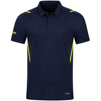 Jako Challenge Poloshirt marine meliert/neongelb L