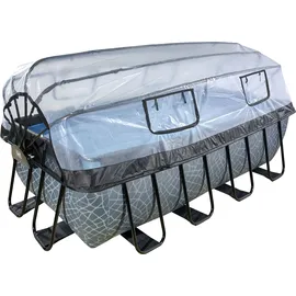 EXIT TOYS EXIT Stone Pool 400 x 200 x 122 cm inkl. Sandfilteranlage, Abdeckung und Wärmepumpe