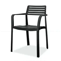 JV Möbel Designer Schwarzer Terrassenstuhl Gartenstuhl 0 x 0 x 0 cm schwarz