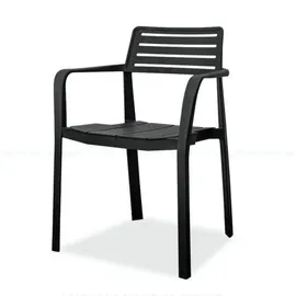 JV Möbel Designer Schwarzer Terrassenstuhl Gartenstuhl 0 x 0 x 0 cm schwarz