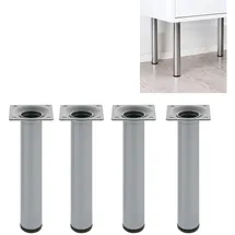 MS Beschläge Möbelfuss Rund Ø 30 mm Höhe 600 mm Silber