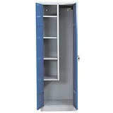 Gürkan Putzmittelschrank 104432 lichtgrau, enzianblau 60,0 x 50,0 x 180,0 cm, aufgebaut