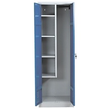 Gürkan Putzmittelschrank 104432 lichtgrau, enzianblau 60,0 x 50,0 x 180,0 cm, aufgebaut