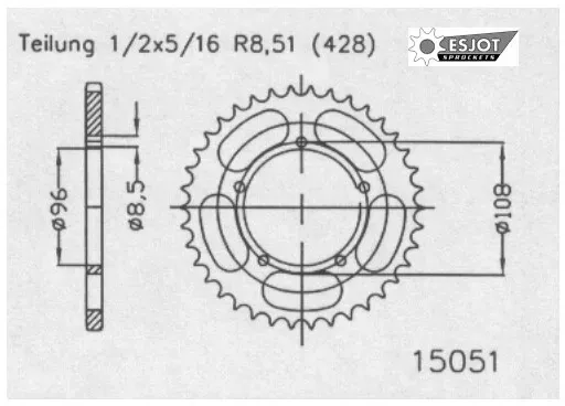 Esjot 50-15054-49 Kettenblatt MUZ 125