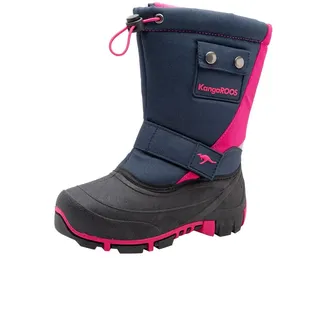 KangaROOS Kanga-bean Ii Schneestiefel, Blau Dark Navy Daisy Pink 4204, 29 EU
