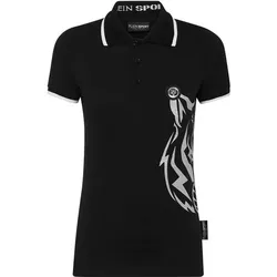 PLEIN SPORT Damen Polo GLITTER, Schwarz, L