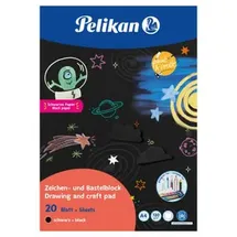 Pelikan 10 Stück Pelikan Zeichenblock A4 120gr20BL schwarz 4012700101570 Pelikan