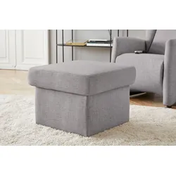 Stauraumhocker SIT & MORE "Melissa", grau, H:48cm T:60cm, 100% Polyester, Hocker, klassisches Design, optional in dem mit Wasser zu reinigendem Bezug