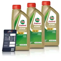 Castrol 3x 1 L EDGE 5W-30 M + Ölwechsel-Anhänger [Hersteller-Nr. 15F6DA]