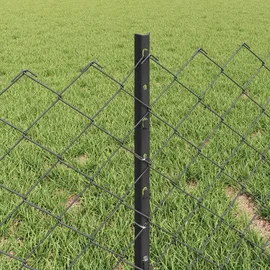 vidaXL Kettenzaun 0,4 x 10 m Grau/Stahl