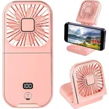 Amxcnoy Tragbarer, Faltbarer Ventilator, Mini-usb-wiederaufladbarer Persönlicher Ventilator, Nackenventilator Mit Eingebautem Akku (pink)