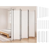 vidaXL Raumteiler Spanische Wand Paravent Weiß 300x220 cm Stoff