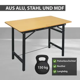 Trutzholm Arbeitstisch Holz/Metall 100 x 60 x 75 cm schwarz klappbar 150 kg