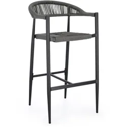 Gartenbarhocker Jandia aus Aluminium, Anthrazit / Grau