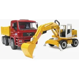 Bruder 02751 - MAN TGA Kipplastwagen mit Liebherr Schaufelbagger 1:16