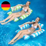 Luftmatratze Pool Erwachsene, 4-In-1 Aufblasbare Wasserhängematte 122 X 122 Cm,