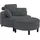 Atlantic Home Collection Loveseat "Ravi, B: 114 cm", grau (anthrazit), B:114cm T:154cm, 100% PES, ATLANTIC HOME COLLECTION, Sessel, XXL- Sessel, mit Stauraumhocker, Rückenstütze & 4 Zierkissen, Topseller