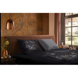 Muller Textil Pure Renforcé Bettwäsche Panter Schwarz 135 x 200 cm + 80 x 80 cm