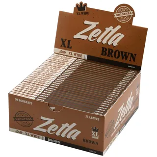 Zetla Vloei Brown King Size XL Display 50 Boekjes / 33 Bladeren (125 x 54 mm)