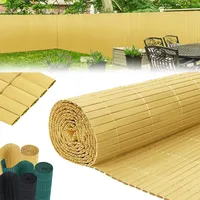 LZQ PVC Sichtschutzmatte Sichtschutzzaun Bambus 200x600cm Balkonverkleidung, Balkonumrandung, Blende mit verstärkten Lamellen, Garten, Balkon, Terrasse