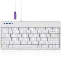 Perixx PERIBOARD-409PW Kabelgebundene PS2-Mini-Tastatur, 31,4 x 14,6 x 2
